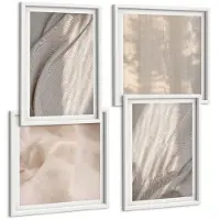 Tulup 4-Delige Schilderij Set - Natuurlijke textielstructuren van dichtbij - Boho - 40x40 en 40x60 - Wanddecoratie - Schilderijen Set - Interieur - Stijlvolle Muurdecoratie