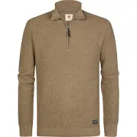 Petrol Industries - Heren Gemêleerde halfzip trui rockford - Oranje - Maat M