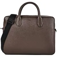 BOSS Northon Aktentas Leder 38 cm grijs