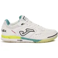 Joma Top Flex Rebound Zaalvoetbalschoenen (IN) Wit Zilvergrijs Turquoise Felgeel