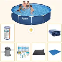 Bestway Steel Pro, ronde opblaasbare zwembad - 366x76 cm - 7-delig - Model S21602