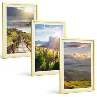 Tulup 4-Delige Schilderij Set - Berglandschappen met bloemen, lucht en pad. - 40 x 60 cm - Wanddecoratie - Muurdecoratie - Moderne Interieurdecoratie - Stijlvolle Muurdecoratie
