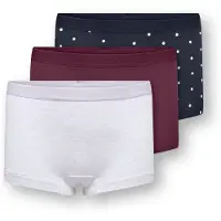 ONLY GIRLS Onderbroek 'KOGLOLA' navy / lichtgrijs / wijnrood