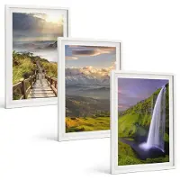Tulup 3-Delige Schilderij Set - Schilderachtige berglandschappen met een waterval en een pad. - 40x60 - Stijlvolle Muurdecoratie - Kantoor - Interieur Decoratie
