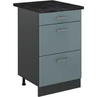 Vicco Keukenonderkast R-Line, Blauw-grijs/Antraciet, 50 cm antraciet werkblad