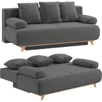 HOMCOM slaapbank, 188x140 cm, 3-zitsbank met bedfunctie, opbergruimte, grijs