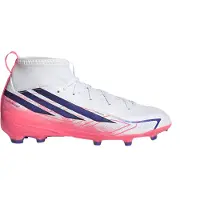 Adidas F50 Hyperfast League Mid Gras Voetbalschoenen (FG) Kids Wit Paars Roze