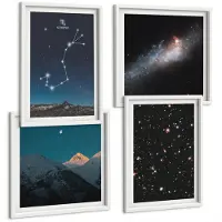 Tulup 4-Delige Schilderij Set - Kosmische landschappen van de sterrenstelsels en het sterrenbeeld Schorpioen - 40x40 en 40x60 - Wanddecoratie - Schilderijen Set - Kantoor - Decoratieve Schilderijen