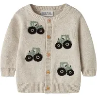 Name it Gebreid vest 'NBMLONDON' beige / jade groen / zwart