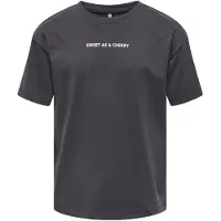 ONLY GIRLS Shirt 'KOGHELEN' donkergrijs / rosé / grenadine / wit