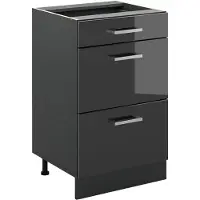 Vicco Keukenonderkast R-Line, Antraciet Hoogglans/Antraciet, 50 cm zonder werkblad