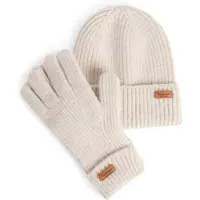 Barbour Dames Set cadeau muts en handschoenen Pendle (OSFA), Beige, Casual, Polyester LGS0108