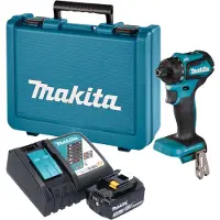 Makita DDF 083 RF1E accuboormachine 18 V 40 Nm 1/4'' borstelloos + 1x accu 3,0 Ah + oplader + koffer