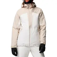Columbia - Dames ski jassen - Liftline Jacket Sea Salt Dark Stone voor Dames - Maat M - Beige