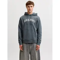 Jack & Jones Sweatshirt 'JJEDENVER' basaltgrijs / wit