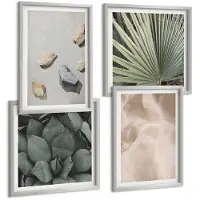 Tulup 4-Delige Schilderij Set - Stenen Hout Stof Diverse texturen - 40 x 40 cm en 40 x 60 cm - Muurdecoratie - Interieur Decoratie - Stijlvolle Muurdecoratie