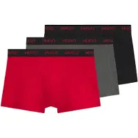 HUGO Boxershorts stone grey / knalrood / zwart