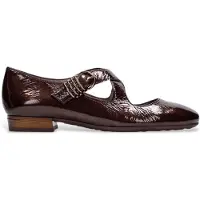 Hispanitas Dames Bruine leren schoenen Oslo (37), Leer, Plat, 1 tot 3 cm, Gesp, Casual HI265096