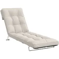 vidaXL Ligstoel Kussen VIANEN 100% Polyester Wit 200 x 55 x 8 cm