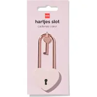 HEMA Hangslot hart 4.5x0.8x9.5cm metaal (roze)