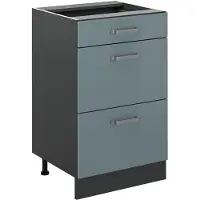 Vicco Keukenonderkast R-Line, Blauw-grijs/Antraciet, 50 cm zonder werkblad