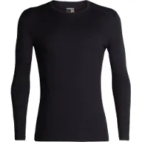 Icebreaker - Thermokleding - M Merino 200 Oasis LS Crewe Rising Light Black voor Unisex van Wol - Maat XL - Zwart