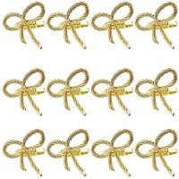 Tlily 48 Stuks Eenvoudige Gouden Servetring Vlinder Vlinderdas Servet Gesp Hotel Restaurant Mond Doek Ring Metalen Servetring