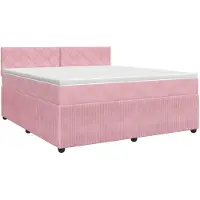 vidaXL Boxspringbed met matras Roze 180 x 200 cm Fluweel
