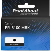 PrintAbout Huismerk Canon PFI-5100 MBK Inktcartridge Mat-zwart