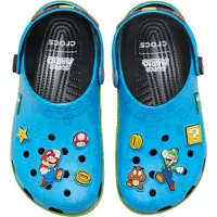 Crocs Clogs 'Super Mario' azuur / geel / lichtgroen / rood