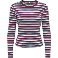 ONLY Shirt 'ONLVal' lichtblauw / donkerblauw / wijnrood / wit