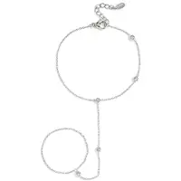 Yehwang Handchain met asymmetrische steentjes - zilveren kleur