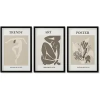 Wallfluent 4-Delige Schilderij Set - Mensfiguren met planten van Henri Matisse - 40 x 60 cm - Wanddecoratie - Muurdecoratie - Woonkamer