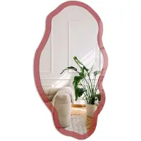 Coloray Bordeauxrode Kleur Spiegel - Bordeaux Strakke Rechthoekige Spiegel - Organische Spiegel - Woonkamer, Slaapkamer - Minimalistisch - 45x90 cm - Totale afmeting 52x97 cm