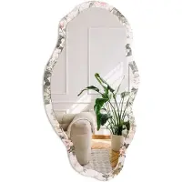 Coloray Vintage Rozen Spiegel - Roze Rechthoekige Spiegel Voor Interieur - Organische Spiegel - Slaapkamer, Woonkamer, Hal - Vintage - 45x90 cm - Totale afmeting 52x97 cm
