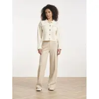 Smashed Lemon Wide leg broek van geweven stof met visgraatstructuur |