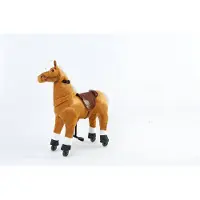 Animal Riding Paard Licht Bruin Medium / Large – Rijdier op Wielen – Tot 60 kg – Zadelhoogte 67 cm
