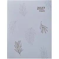 Brepols bureau agenda 2027 - TIMING [0.136] - TROPICAL FLOWERS - Bureau agenda - 1 week op 2 pagina's - Weekoverzicht - Lichtblauw - 17.1 x 22 cm