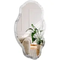 Coloray Marmeren Elegantie Spiegel - Wit Rechthoekige Spiegel Met Modern Design - Organische Spiegel - Woonkamer - Klassiek - 45x90 cm - Totale afmeting 52x97 cm