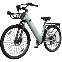SmartAI SmarAI C1 Pro Elektrische Stadsfiets 28 Inch - 250W Motor - 36V18Ah Accu - Extra Groot Bereik tot 120 km- Shimano 7 versnellingen - Verende Voorvork - Inclusief Fietsmand en Slot-Blauw