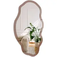 Coloray Bruine Kleur Spiegel - Bruin Rechthoekige Spiegel Voor Interieur - Organische Spiegel - Woonkamer - Minimalistisch - 45x90 cm - Totale afmeting 52x97 cm
