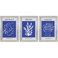 Wallfluent 3-Delige Schilderij Set - Stijlvolle Blauwe Posters Van Henri Matisse - 20 x 30 cm - Stijlvolle Muurdecoratie - Kantoor - Interieur Decoratie