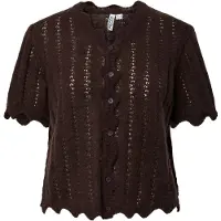 Pieces Gebreid vest 'ADA' bruin