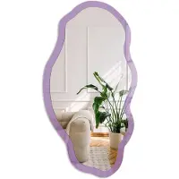 Coloray Violet Spiegel - Paars Moderne Rechthoekige Wandspiegel - Organische Spiegel - Woonkamer - Minimalistisch - 45x90 cm - Totale afmeting 52x97 cm
