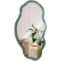 Coloray Bladeren Van Elegantie Spiegel - Groen Elegante Rechthoekige Wandspiegel - Organische Spiegel - Slaapkamer, Woonkamer, Kantoor - Minimalistisch - 45x90 cm - Totale afmeting 52x97 cm