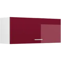 Vicco Hangkast R-Line, Rode hoogglans/Wit, 100 cm Plat
