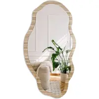 Coloray Houten Constructie Spiegel - Bruin Strakke Rechthoekige Spiegel - Organische Spiegel - Woonkamer, Hal, Kantoor - Minimalistisch - 45x90 cm - Totale afmeting 52x97 cm