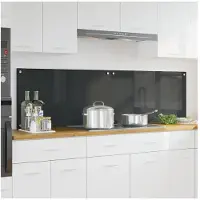 vidaXL Keukenachterwand 2 st Donkergrijs 90 x 50 cm gehard glas