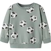 Name it Sweatshirt 'NMMLouie' pastelgroen / zwart / wit