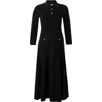 Michael Kors Dames Zwarte polo-jurk van elastisch tricot (XS), Casual, Klassiek, Viscose, Lange mouwen MT683J3BFD